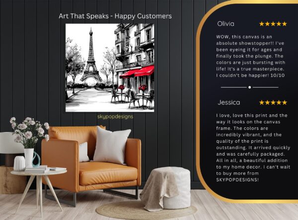 Parisian Cafe Eiffel Tower Art