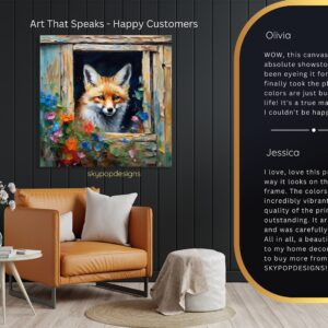 Fox Peeking Window Art