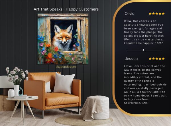 Fox Peeking Window Art