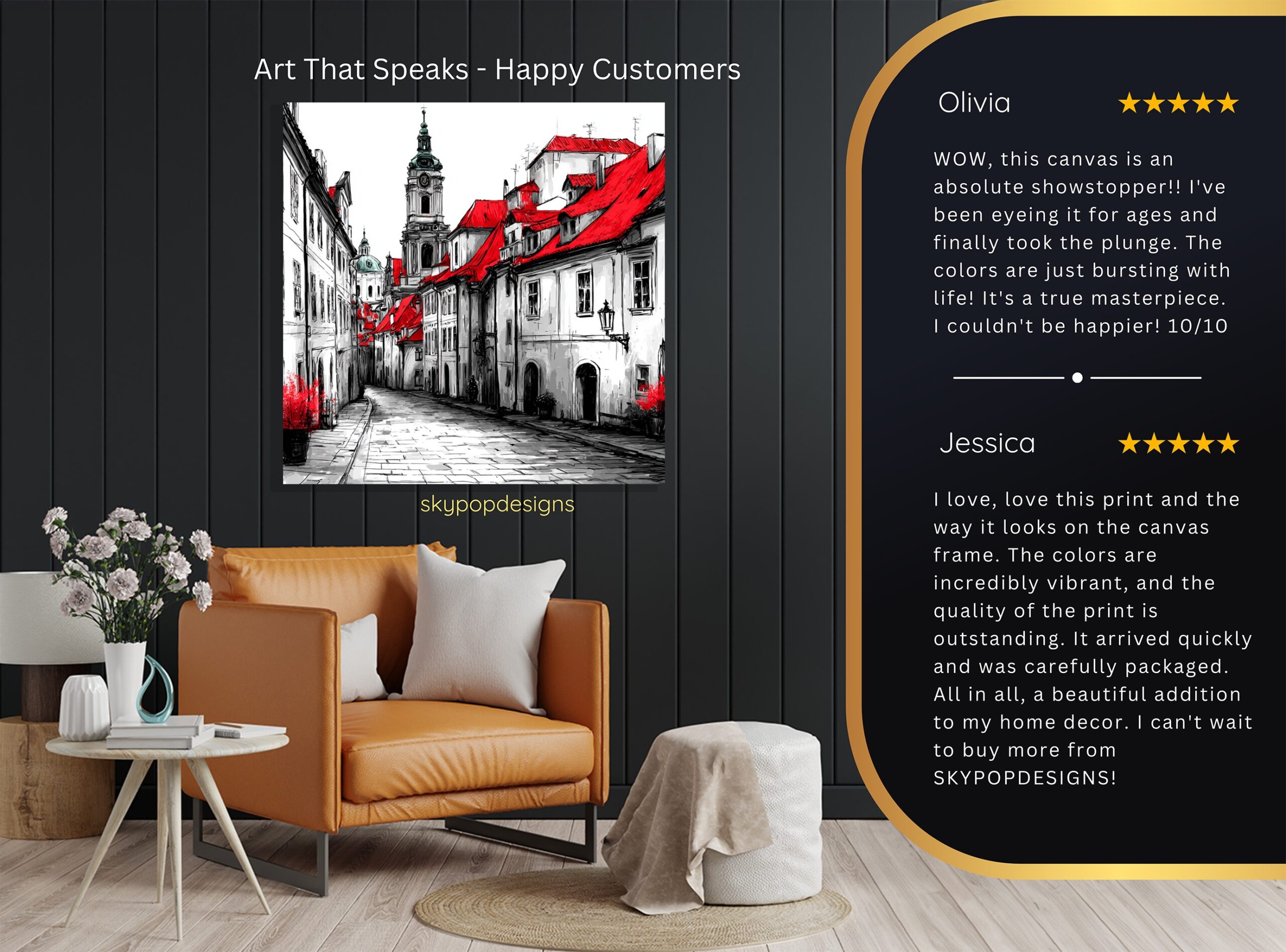 8.jpg European Red Roof Cityscape Art