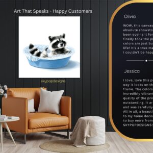 Raccoon Bath Time Art