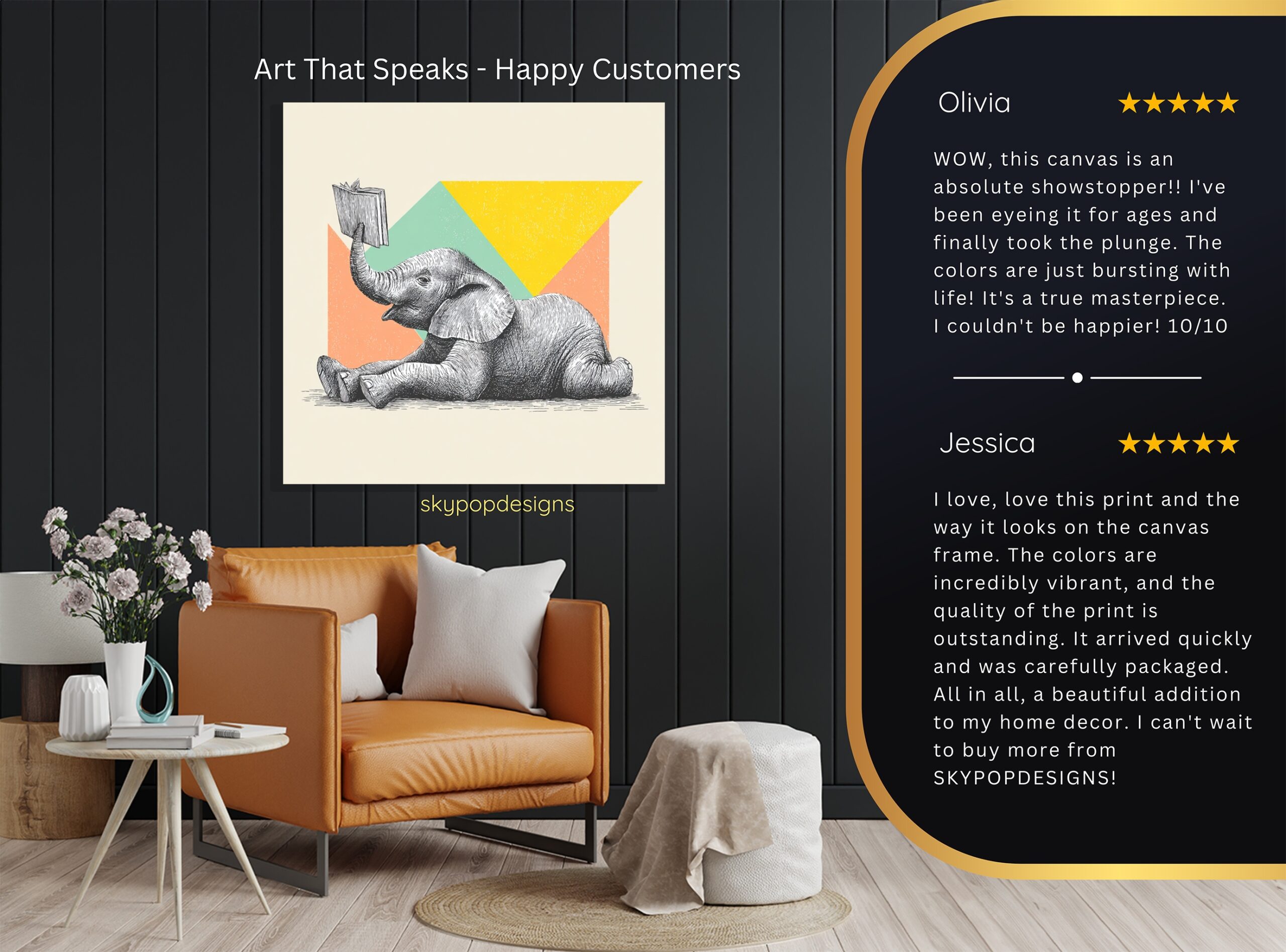 8.jpg Elephant Reading Art
