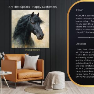 Black Horse Portrait Art