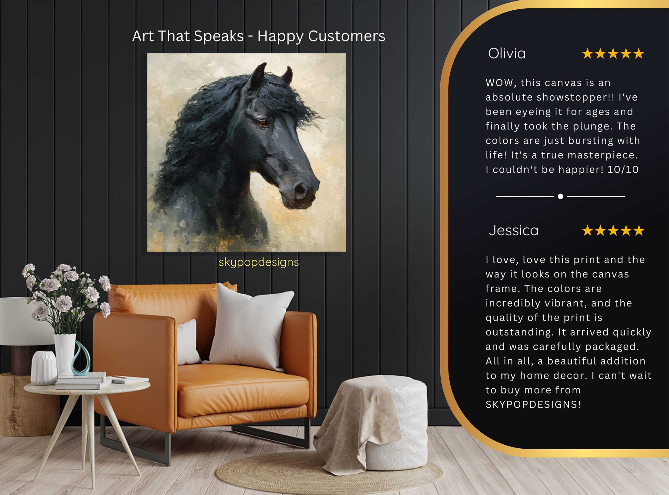 8.jpg Black Horse Portrait Art