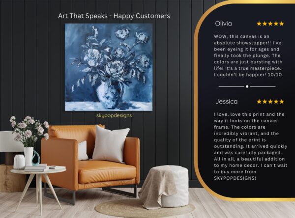 Blue Floral Vase Art