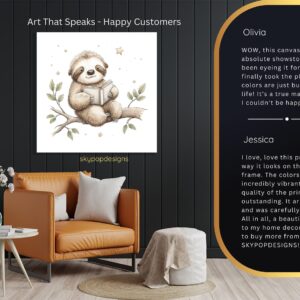 Sloth Reading Art