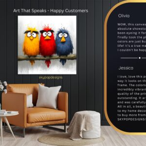 Colorful Cartoon Birds Art