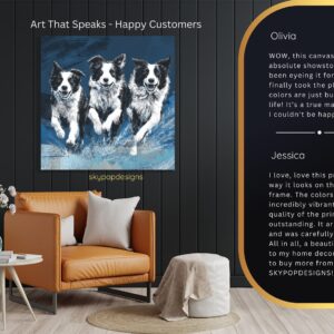 Border Collie Trio Art