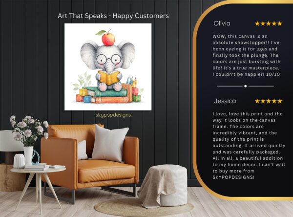 Elephant Reading Art