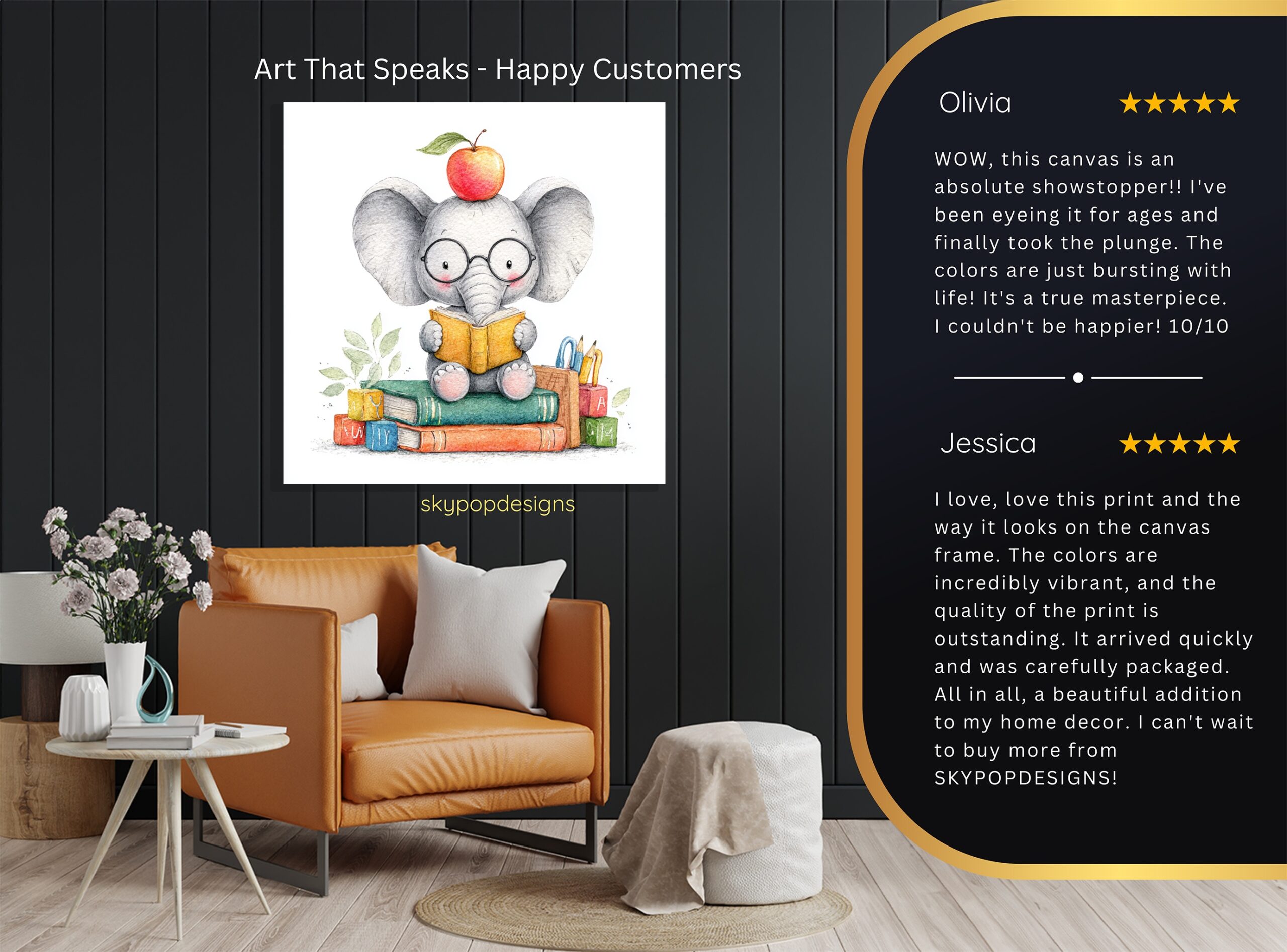 8.jpg Elephant Reading Art