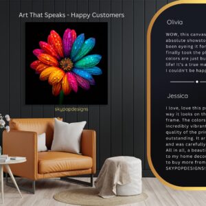 Rainbow Daisy Art