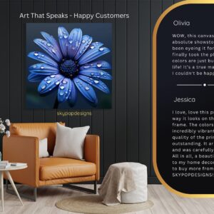 Blue Daisy Water Drop Art