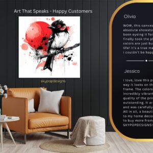 Red Sun Bird Art