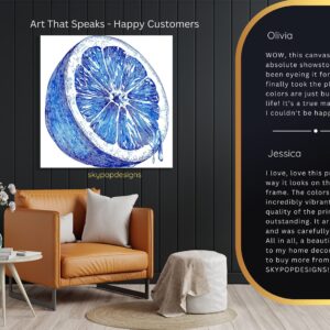 Blue Lemon Slice Art