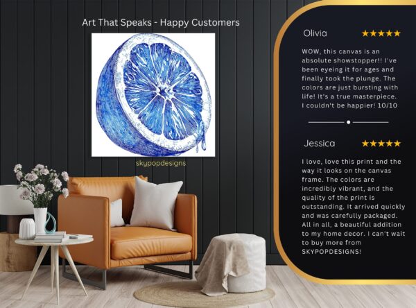Blue Lemon Slice Art