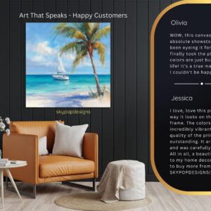 Tropical Beach Sailboat Art