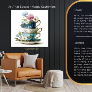 Floral Teacup Stack Art
