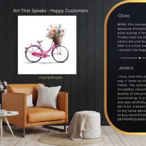 Vintage Bicycle Floral Basket Art