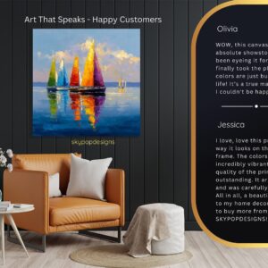 Colorful Sailboats Art