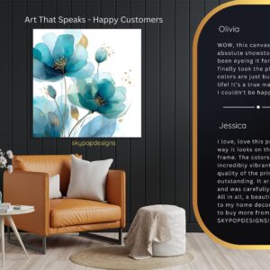 Teal Bloom Art
