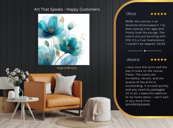Teal Bloom Art