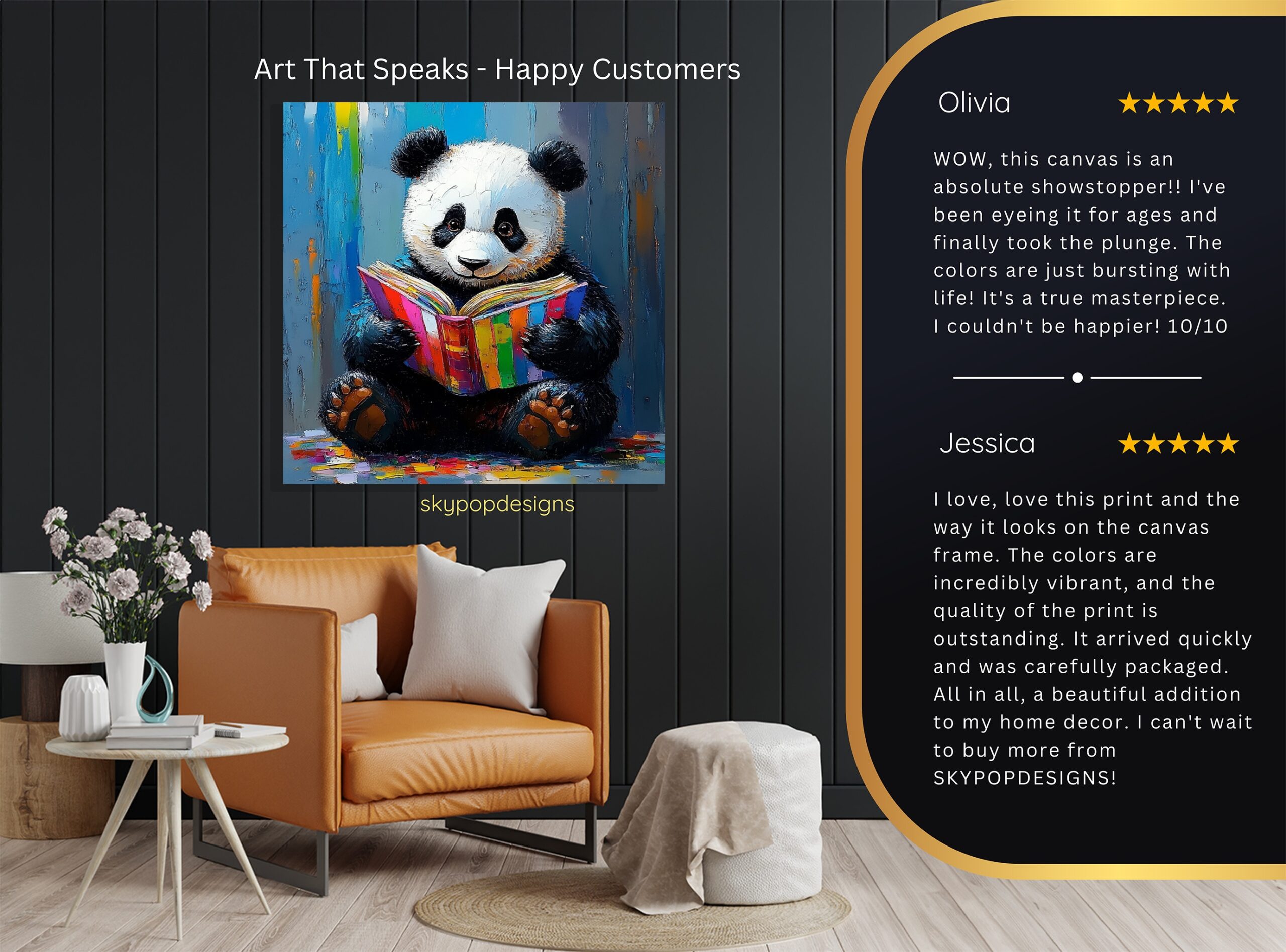 8.jpg Panda Reading Book Art