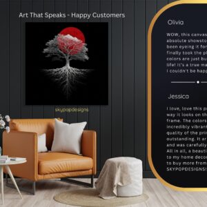 Red Moon Tree Art