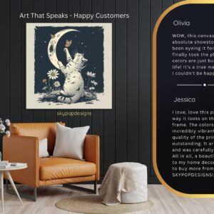 Cat Moon Butterfly Art