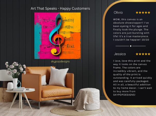 Vibrant Treble Clef Art