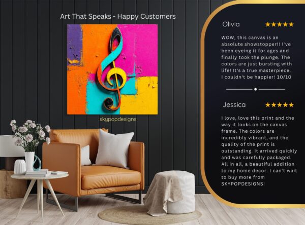 Vibrant Treble Clef Art