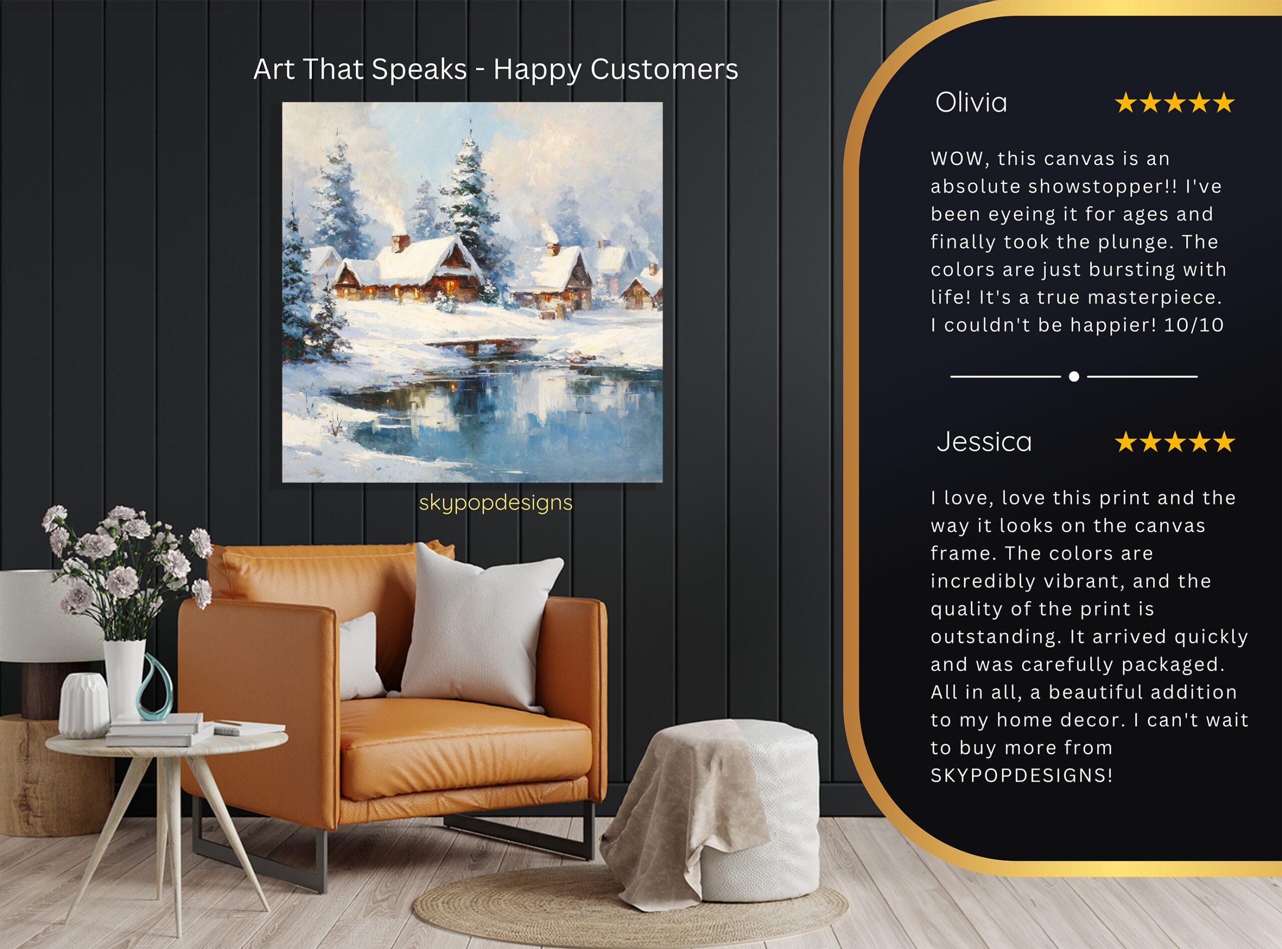 8.jpg Winter Village Reflection Art