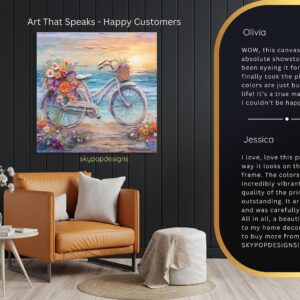 Seaside Bicycle Bloom Art