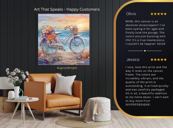 Seaside Bicycle Bloom Art