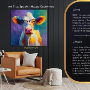 Cow with Glasses Art