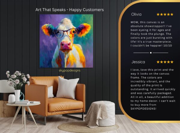 Cow with Glasses Art