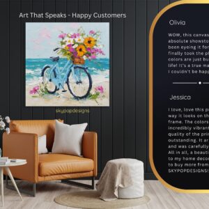 Seaside Bicycle Bouquet Art