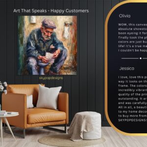 Elderly Man Reading Art