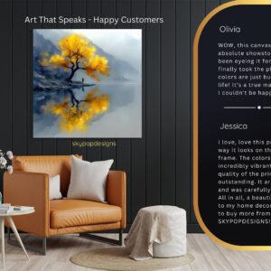 Golden Tree Reflection Art