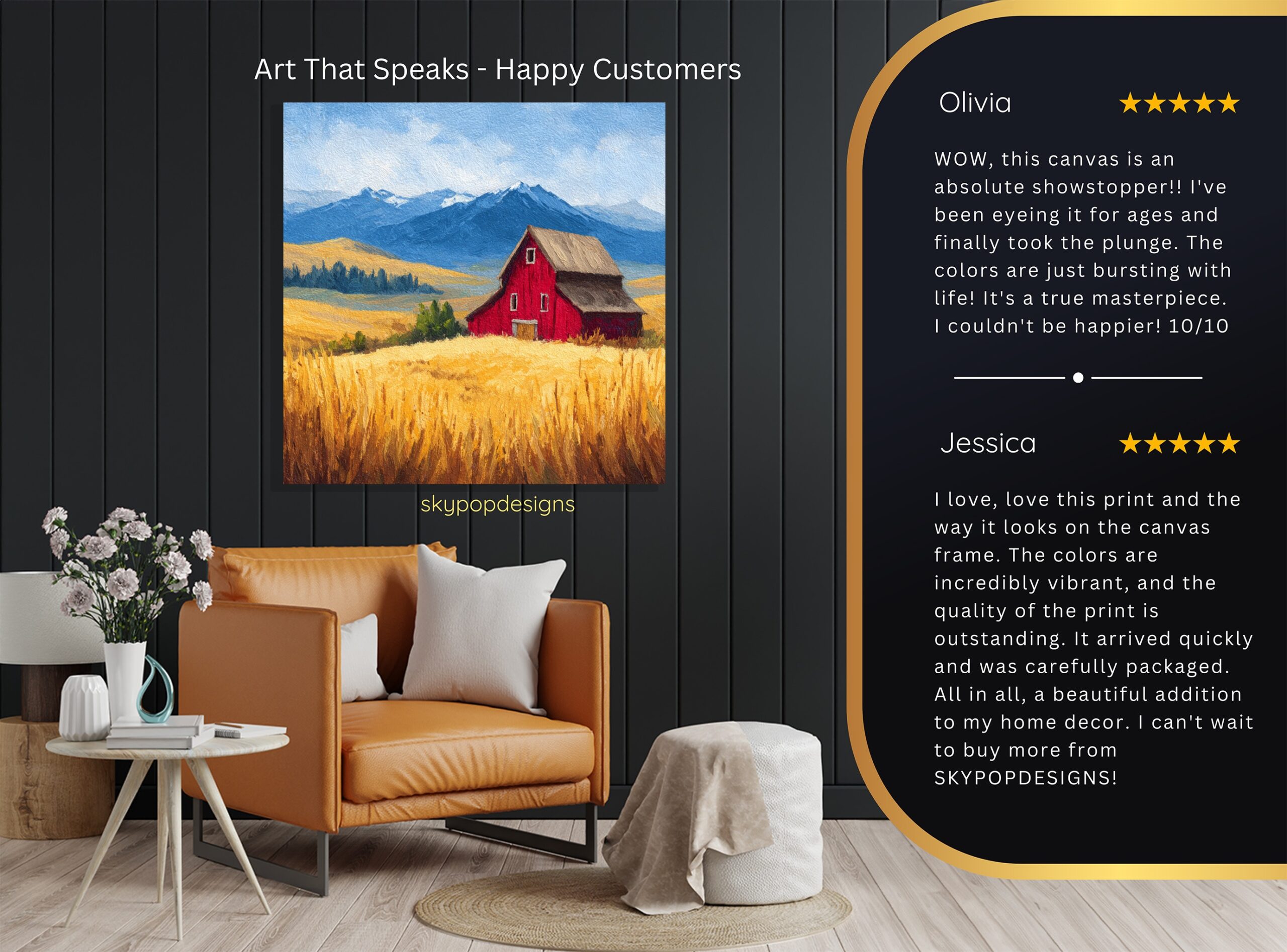 8.jpg Red Barn Mountain Landscape Art