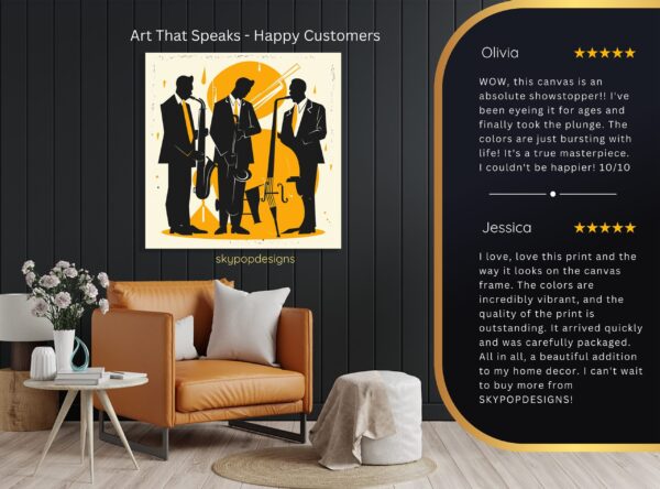 Jazz Trio Silhouette Art