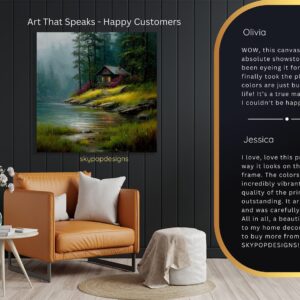 Lakeside Cabin Art
