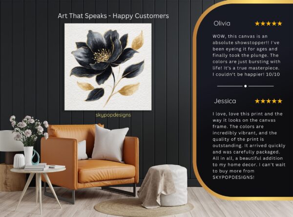 Black Gold Lotus Art