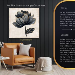 Black Gold Peony Art