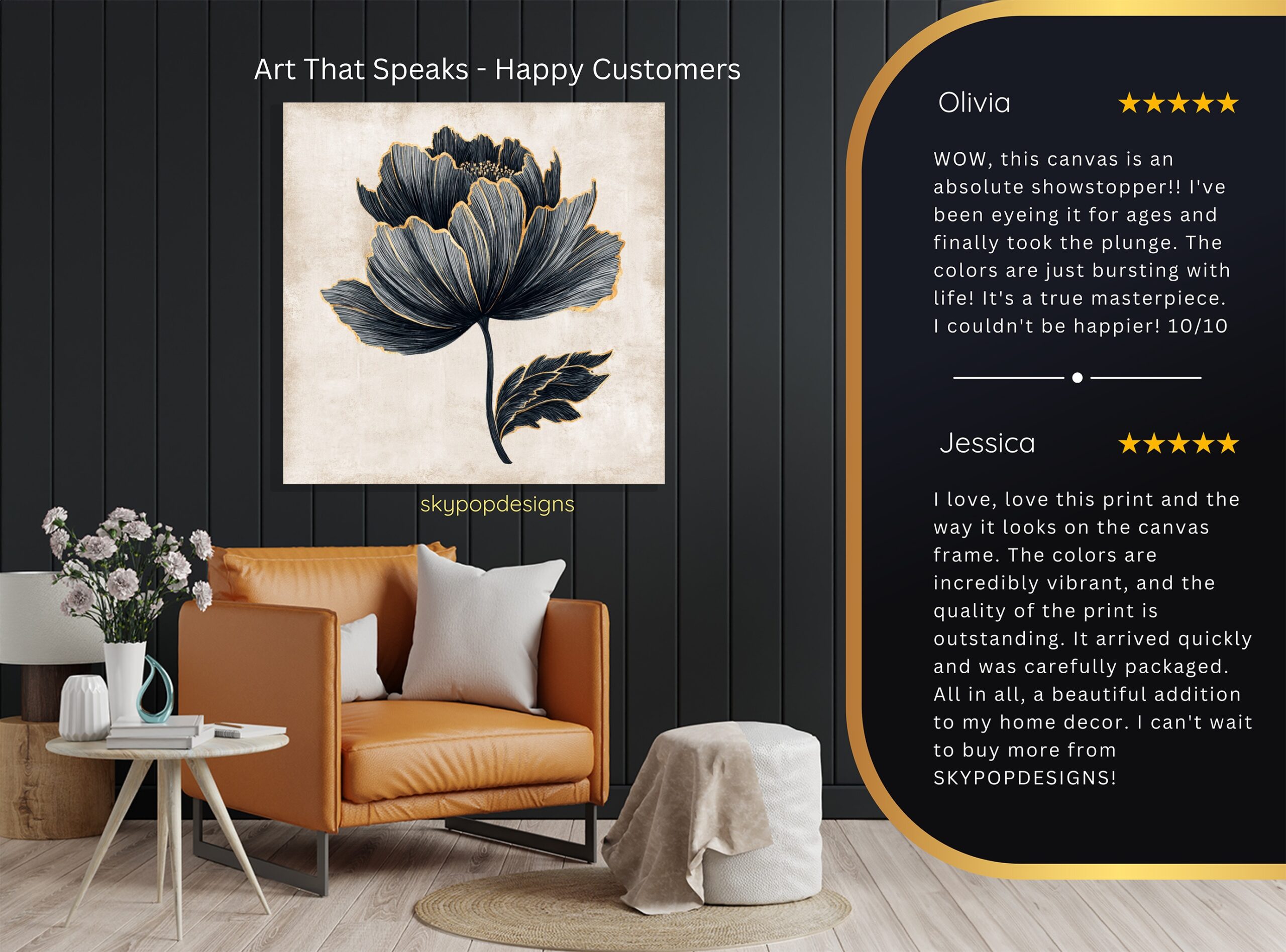 8.jpg Black Gold Peony Art