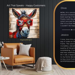 Donkey with Red Glasses Art