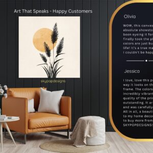 Sunset Grass Silhouette Art
