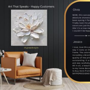 White Lotus Flower Art