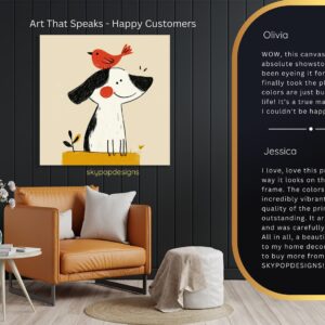 Dog and Bird Friend Art