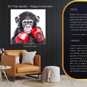 Chimpanzee Boxing Art