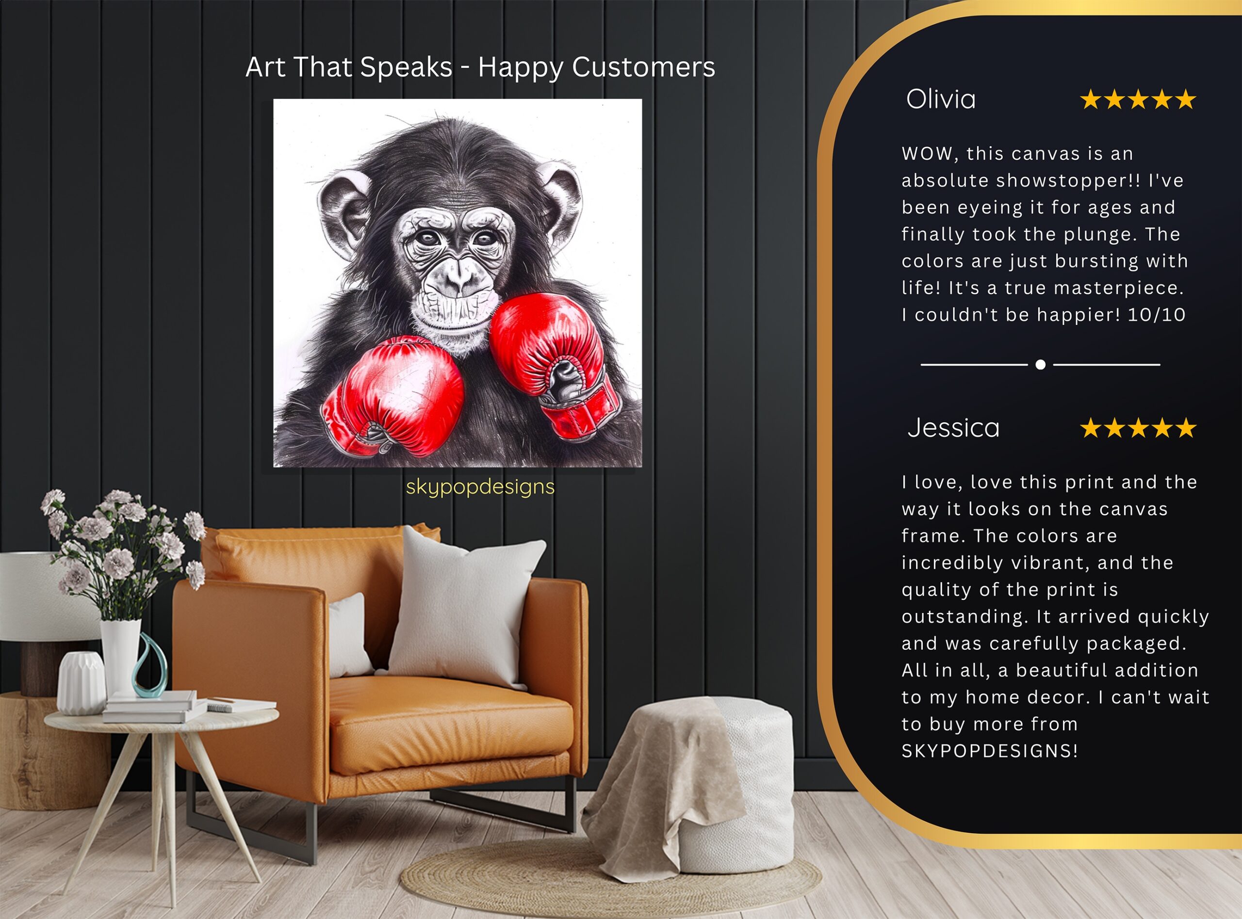 8.jpg Chimpanzee Boxing Art